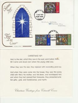 1971-10-13 Christmas Stamps Fylde Coast FDC (83036)