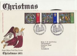 1971-10-13 Christmas Stamps Canterbury FDC (86381)