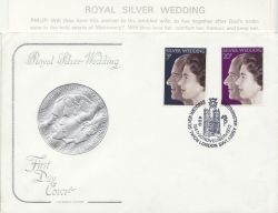 1972-11-20 Silver Wedding Stamps London SW1 FDC (86437)