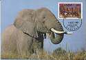 1991-08-01 Uganda Elephants FDCs + Maximum Cards WWF (12778)