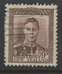 New Zealand KGVI 9d Purple-brown Used (22040)
