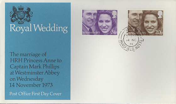 1973-11-14 Royal Wedding FDC cds (4838)