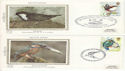 1980-01-16 Birds Benham Sml Silks Set of 4 FDC (54422)