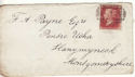 1876 QV 1d Red Plate 180 used on Cover (54457)