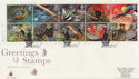 1991-02-05 Greetings Stamps Cyl Margin Wishford FDC (59493)