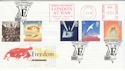 1995-05-02 Peace and Freedom Meter + London FDC (60401)