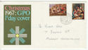 1967-11-27 Christmas Stamps Market Harborough cds FDC (61152)