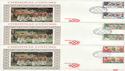 1986-11-18 Christmas Stamps Gutters x5 Silk FDC (61305)