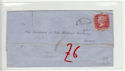Queen Victoria 1d Red Used on Cover (61367)