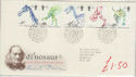 1991-08-20 Dinosaurs Stamps Plymouth FDC (61512)