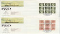 1987-03-03 P&O Booklet Pane Stamps Falmouth x4 FDC (61823)