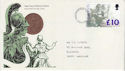 1993-03-02 £10 Definitive Stamp Darlington FDC (62016)