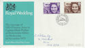 1973-11-14 Royal Wedding Stamps BF 1387 PS FDC (62180)