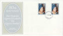 1980-08-04 Queen Mother Gutter Stamps London FDC (64844)
