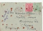 India KGV Stamps Used on Cover to UK 1920 (67157)