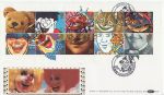 1990-02-06 Greetings Smiles Stamps Clowne Silk FDC (67214)