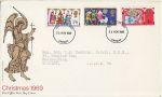 1969-11-26 Christmas Stamps Cardiff FDC (67821)