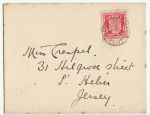 1941-04-01 Jersey Arms 1d Stamp Jersey cds FDC (67964)