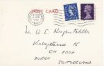 1968-04-09 Stamps on Card to Switzerland (68182)