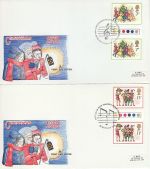 1978-11-22 Christmas T/L Gutter Stamps Part Set x2 FDC (68425)