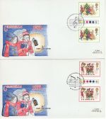 1978-11-22 Christmas T/L Gutter Stamps Part Set x2 FDC (68426)