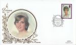1998-02-03 Princess Diana Stamp London W8 Silk FDC (68535)