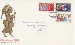 1969-11-26 Christmas Stamps Cardiff FDC (70524)