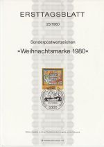 1980-11-13 Germany Christmas Stamp FDC (71256)
