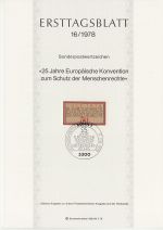 1978-08-17 Germany Human Rights Stamp FDC (71296)