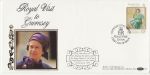 1989-05-23 Guernsey Royal Visit Stamp Silk FDC (72952)