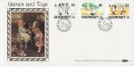 1989-02-28 Guernsey Europa Games Stamps Silk FDC (72958)