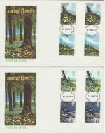 1979-03-21 British Flowers Gutter Stamps x2 FDC (73176)