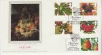 1993-09-14 Autumn Stamps Hazlewood Silk FDC (74561)