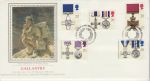 1990-09-11 Gallantry Stamps Bureau Silk FDC (74670)