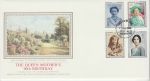 1990-08-02 Queen Mother Stamps Coventry Silk FDC (74677)