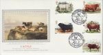 1984-03-06 British Cattle Stamps Chillingham Silk FDC (74702)