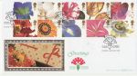 1997-01-06 Greetings Stamps Flowers Staines Silk FDC (75128)
