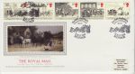 1984-07-31 Mail Coach Stamps Bath Silk FDC (75200)