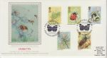 1985-03-12 Insect Stamps Feltham Silk FDC (75204)