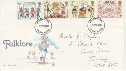 1981-02-06 Folklore Stamps Epsom FDC (76566)