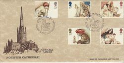 1984-11-20 Christmas Stamps Norwich Cathedral FDC (76666)
