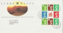 1992-02-25 Wales Bklt Stamps Bureau FDC (76678)
