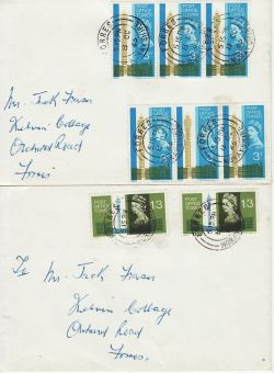 1965-10-08 Post Office Tower Stamps Forres cds x2 FDC (76957)