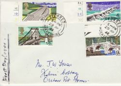 1968-04-29 British Bridges Cyl Stamps Forres cds FDC (76966)