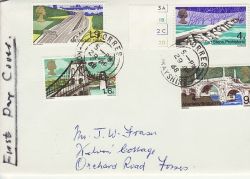 1968-04-29 British Bridges Cyl Stamps Forres cds FDC (76967)