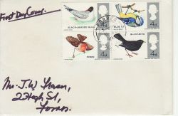 1966-08-08 British Birds Stamps Forres cds FDC (76989)