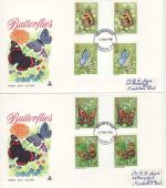 1981-05-13 Butterflies Gutter Stamps Maidstone x2 FDC (76399)