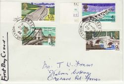 1968-04-29 British Bridges Cyl Stamps Forres cds FDC (77053)