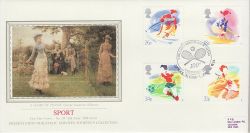 1988-03-22 Sport Stamps London W14 Silk FDC (77096)