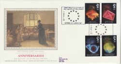 1989-04-11 Anniversaries Stamps London SW Silk FDC (77109)